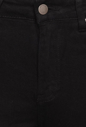 Toxik3 L21037 High Waisted Boyfriend Jeans - Black