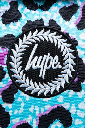 Hype Unisex Blue Ice Leopard Crest Backpack