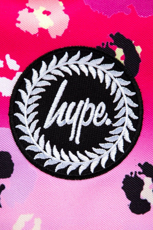 Hype Black & Pink Gradient Leopard Backpack