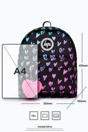 Hype Unisex Scribble Heart Pink Crest Backpack