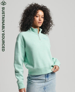 Superdry Organic Cotton Vintage Logo Henley Sweatshirt - Minted Marl