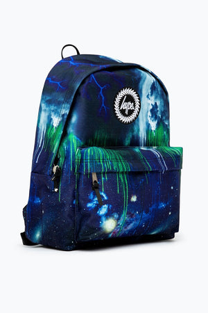 Hype Blue & Green Lightning Drip Backpack