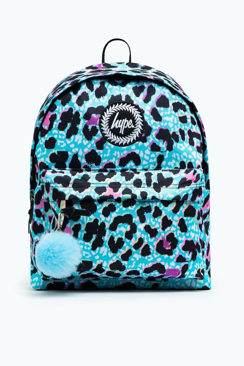 Hype Unisex Blue Ice Leopard Crest Backpack