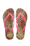 Havaianas Slim Animals Flip Flops - Sand Grey/Pink