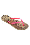 Havaianas Slim Animals Flip Flops - Sand Grey/Pink