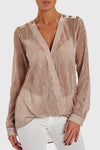 FOREVER UNIQUE STRIKE PINK DRAPED BLOUSE - PINK