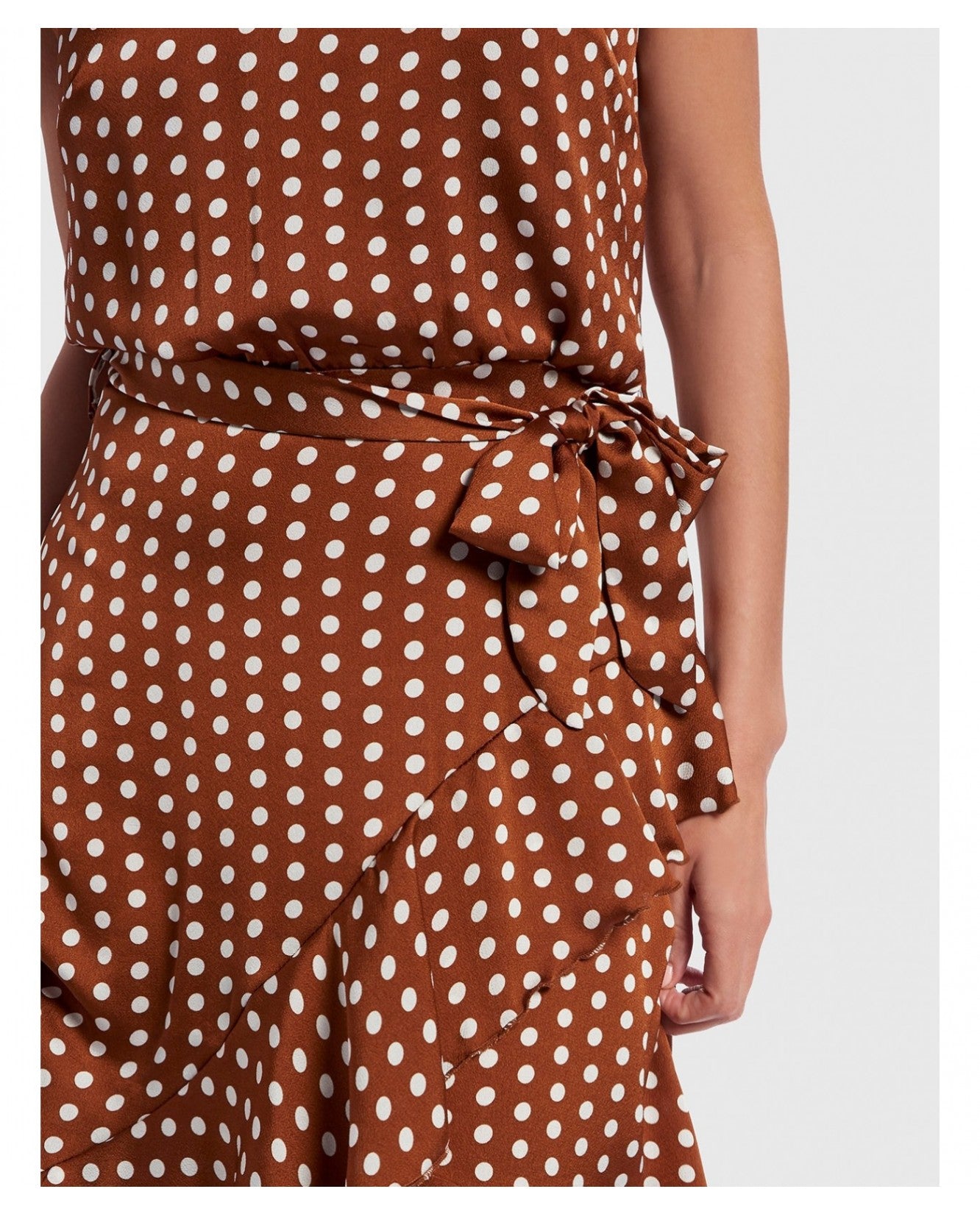 FOREVER UNIQUE U TAN & WHITE POLKA DOT WINNING HALTER NECK DRESS db3online FOREVER UNIQUE U TAN & WHITE POLKA DOT WINNING HALTER NECK DRESS db3online