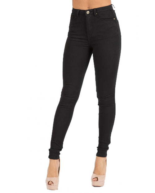 TOXIK3 L185 HIGH WAIST SKINNY JEANS - BLACK