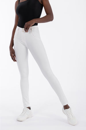 Freddy Faux Leather Mid-Rise Skinny WR.UP® Trousers - White